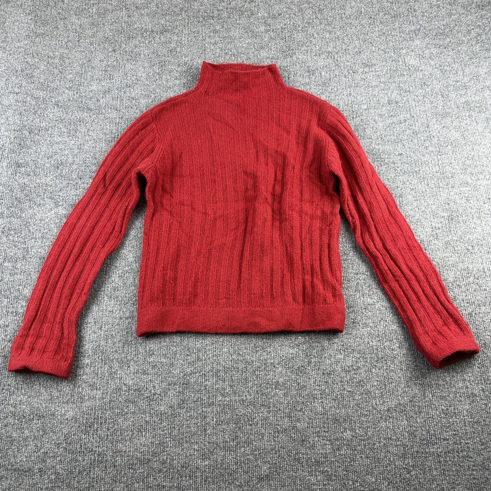 Osanna Sweater Womens Small Red Mock Neck Lambswool Angora Knit Pullover